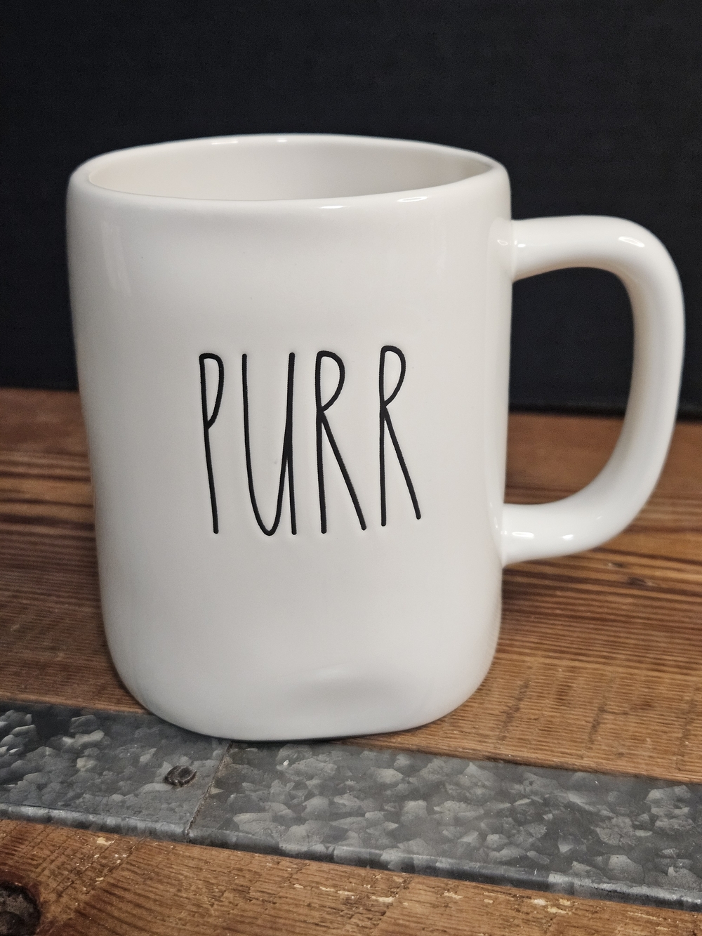 Rae Dunn White "Purr" Ceramic Coffee Mug